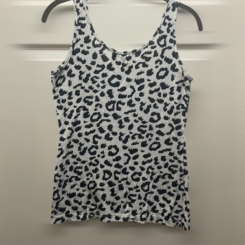 Forever 21 Black and White Animal Print Tank Top